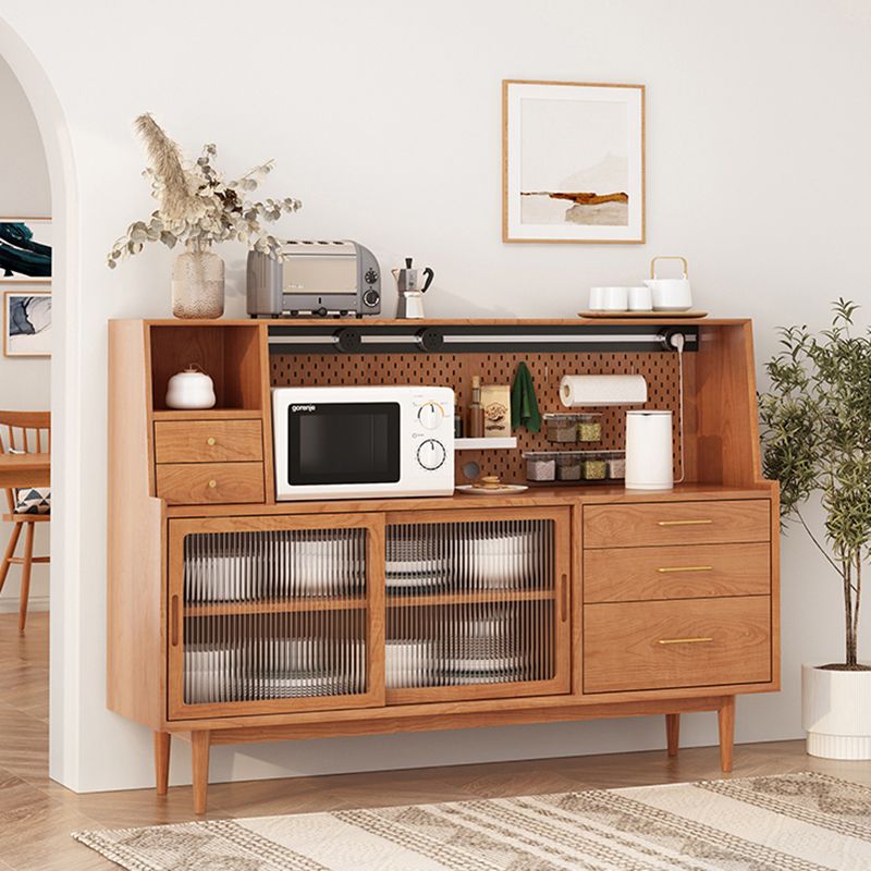 Portes en verre en verre contemporain en bois armoire en porcelaine avec tiroirs