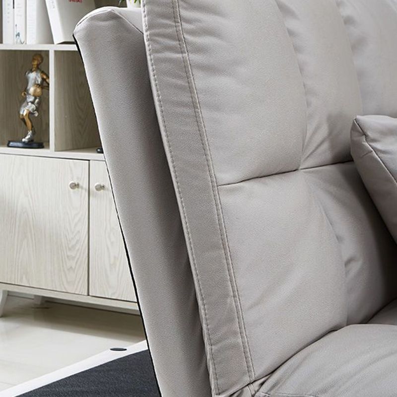 Contemporary Faux Leather Biscuit Back Armless Sofa For Living Room