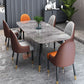 Traditional Luxury Stone Dining Table Rectangle Tripod Base Dining Table