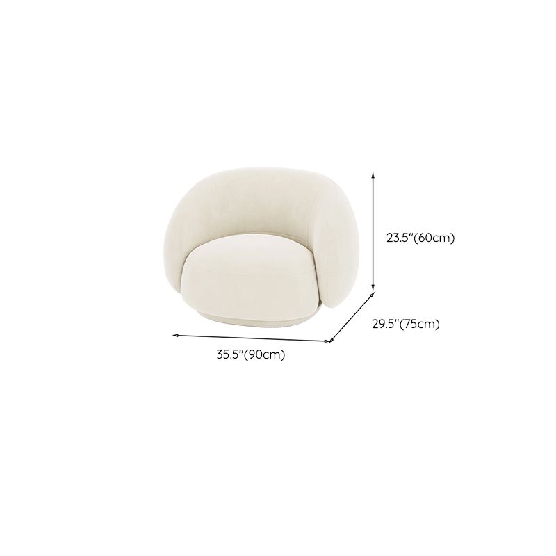 現代的な白い座席クッションリビングルームの湾曲したセッティー