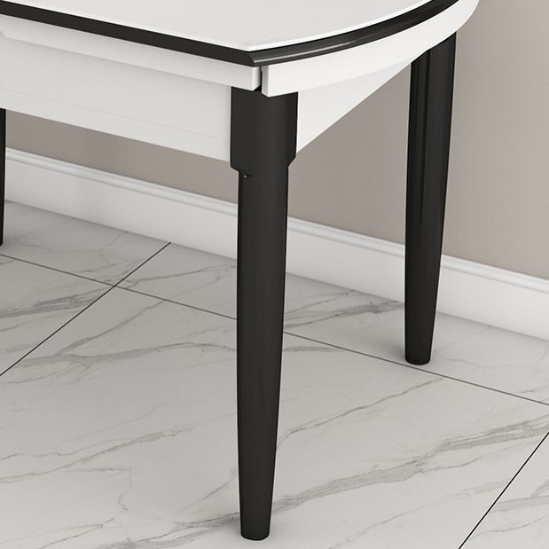 Slate and Wood Table Contemporary Retractable Round Dining Table Clearhalo 'Dining Tables & Seating' 'Dining Tables' 'dining_table' 'furn' 'furn_dining_table' 'Furniture' 'Kitchen & Dining Furniture' 1200x1200_1ce9986f-3ad5-43d6-934e-678213c67e9c