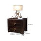 2 cajones Mesa nocturna contemporánea de madera sólida de madera espresso de madera
