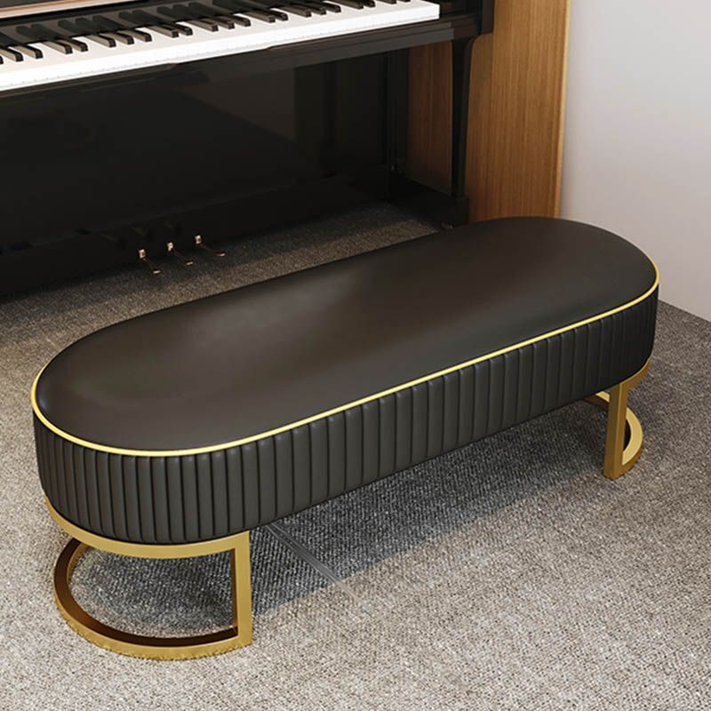 Glam Style Entryway Bench Cushioned Metal Seating Bench , 18" W Clearhalo 'Benches' 'Chairs & Seating' 'furn' 'furn_benches' 'Furniture' 'Living Room Furniture' 1200x1200_1cec7c6d-58ef-4c18-b875-c082f6641be6