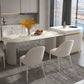 Modern Freeform Dining Table Sintered Stone Table with Double Pedestal Clearhalo ' dining_table' 'Dining Tables & Seating' 'Dining Tables' 'furn' 'furn_dining_table' 'Furniture' 'furniture_dining_table' 'Kitchen & Dining Furniture' 'kitchen&dining_furn' 'kitchen' 'kitchen_dining_table' 1200x1200_1ced5713-be8f-454b-9a00-2731f5d6d0d3