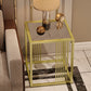 23.6" Tall Modern Square Glass Top Side Table Metal Frame End Table