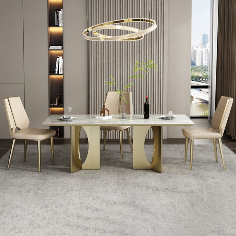 Gestoffeerde en metalen eigentijdse armloze dineren en accentstoelen