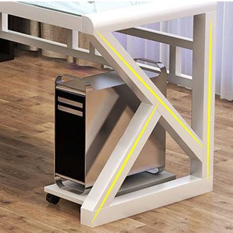 Scrivania moderna scrivania vetro rettangolare da ufficio rettangolare, alto 29,53 "