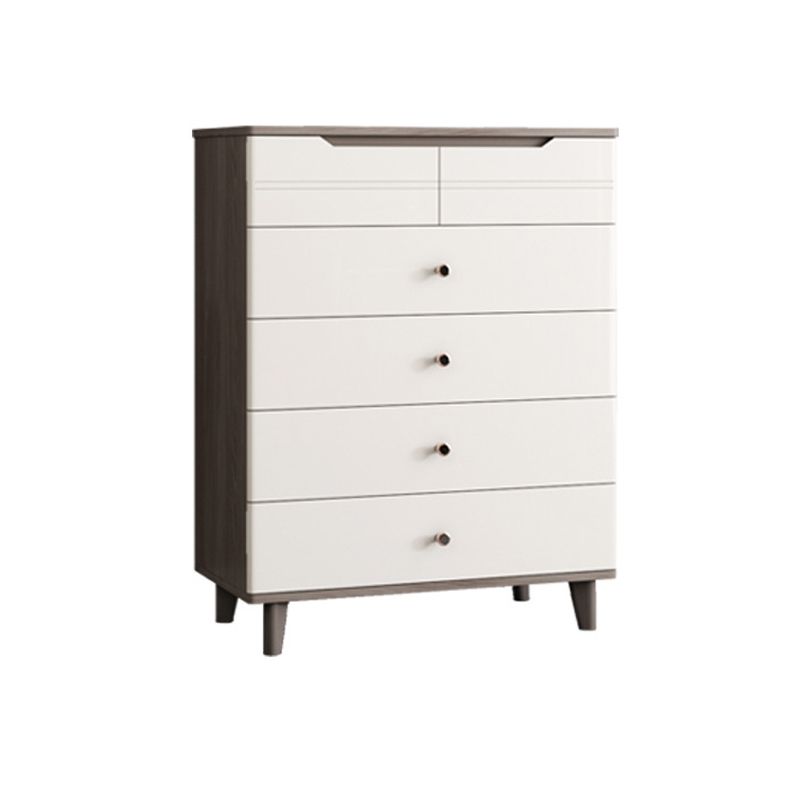 Wooden Storage Drawer Accent Chest White and Blue Cabinet with Drawers