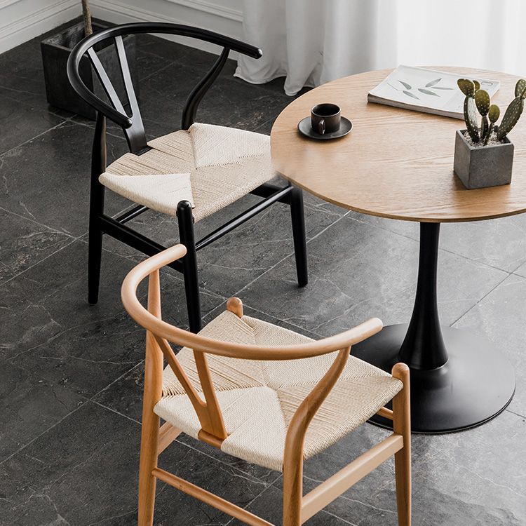 Modern Beech Wishbone Side Chair Matte Finish Wood Dining Chair Clearhalo ' kitchen&dining_furn' 'Dining Chairs' 'Dining Tables & Seating' 'dining_chair' 'furn' 'furn_dining_chair' 'Furniture' 'furniture_dining_chair' 'Kitchen & Dining Furniture' 'kitchen' 1200x1200_1cf2a59a-df6d-464a-bac7-0882ca7eb9be