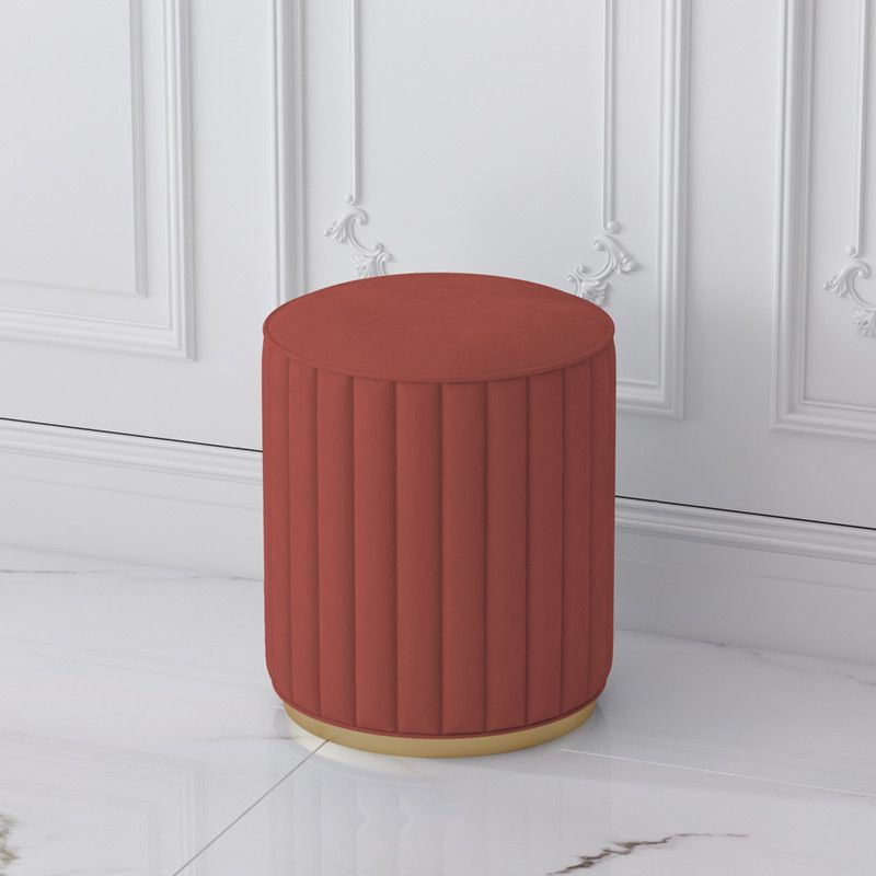 Stylish Indoor Leather Ottoman Solid Color Round Velvet Foot Stool Ottoman Clearhalo 'furn' 'furn_ottomans_poufs' 'Furniture' 'Living Room Furniture' 'Ottomans & Poufs' 'ottomans_poufs' 1200x1200_1cf4ff68-c3c1-474e-ba50-8bedd1dd4cc2