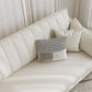 Sloped Arm Sofa with Chaise in White Sewn Pillow Back Faux Leather Sofa - 68.9" D