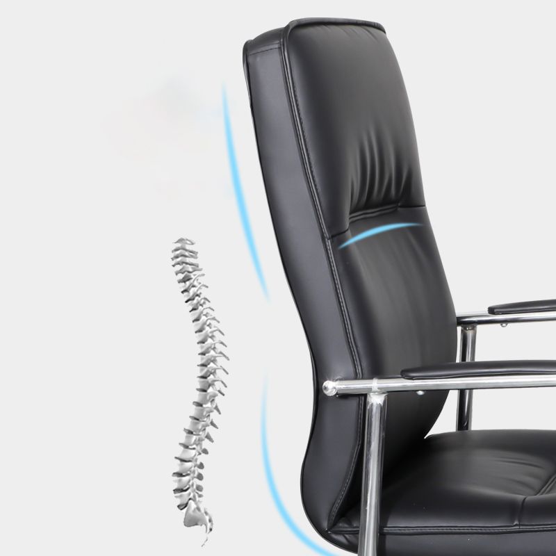 Estilo moderno silla de oficina de armas fijo silla de cuero para tareas para oficina