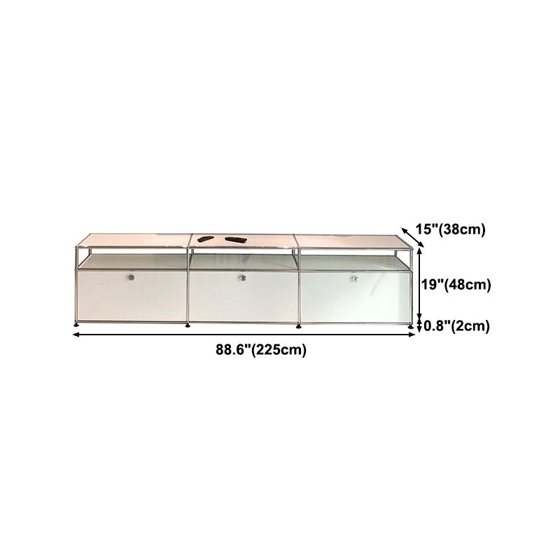 Contemporary Sideboard Stainless Steel Dining Sideboard with Locking Cabinet Clearhalo 'buffet_sideboard' 'Buffets & Sideboards' 'furn' 'furn_buffet_sideboard' 'Furniture' 'Kitchen & Dining Furniture' 1200x1200_1cf62c16-908d-464e-a2b5-3662740471c1