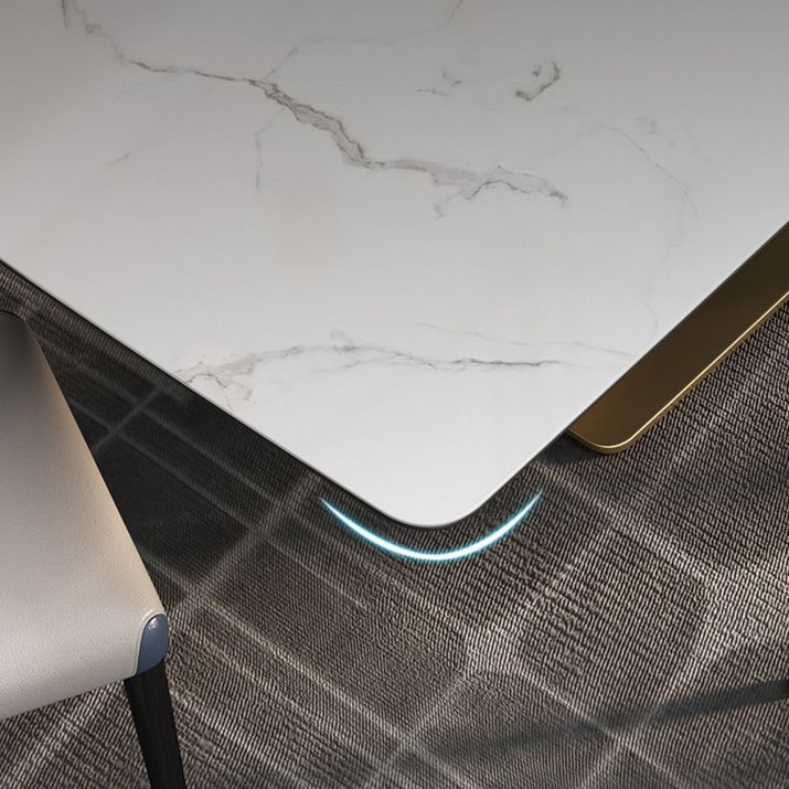 Traditional Luxury Stone Table Rectangle Pedestal Casual Dining Table for Home Clearhalo ' dining_table' 'Dining Tables & Seating' 'Dining Tables' 'furn' 'furn_dining_table' 'Furniture' 'furniture_dining_table' 'Kitchen & Dining Furniture' 'kitchen&dining_furn' 'kitchen' 'kitchen_dining_table' 1200x1200_1cf93d1f-771d-4b28-8389-13ebb55c0c1f
