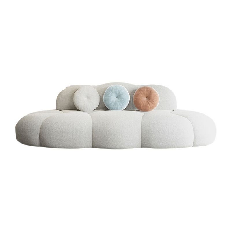 Sofá de lana de sofá curva sin brazo contemporáneo con espalda apretada para sala de estar