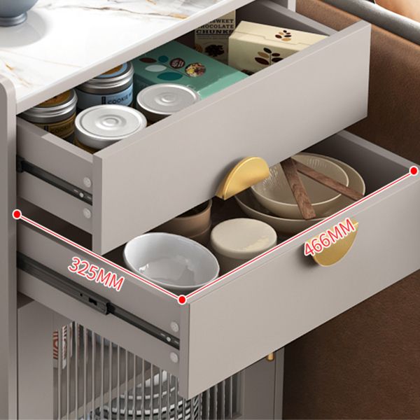 Gam Sideboard Cabinet con cassetti di pietra e server da pranzo in legno