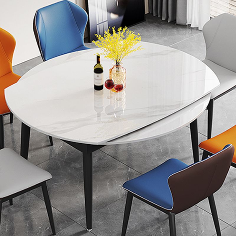 Modern Style Sintered Stone Dining Table Rectangle Table with Black Legs for Home Clearhalo ' dining_table' 'Dining Tables & Seating' 'Dining Tables' 'furn' 'furn_dining_table' 'Furniture' 'furniture_dining_table' 'Kitchen & Dining Furniture' 'kitchen&dining_furn' 'kitchen' 'kitchen_dining_table' 1200x1200_1cfa7743-cff7-4f6c-bde7-e1c0bbf2a1f7