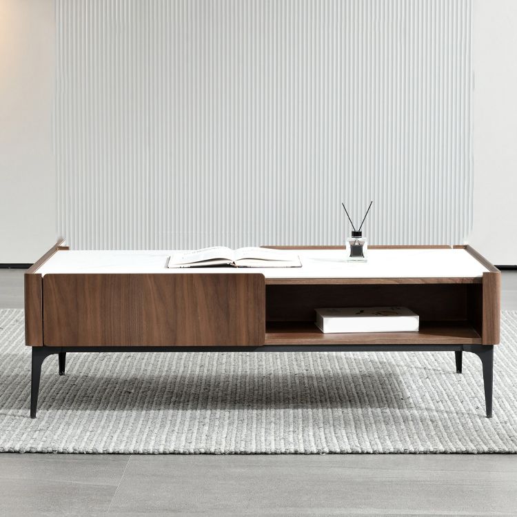 Rectangular Slate Top Coffee Table 4 Legs Cocktail Table with Storage Clearhalo 'Coffee & Accent Tables' 'Coffee Tables' 'coffee_tables' 'furn' 'furn_coffee_tables' 'Furniture' 'Living Room Furniture' 1200x1200_1cfaee80-dbab-4bd2-9952-4a56e8fe81c7