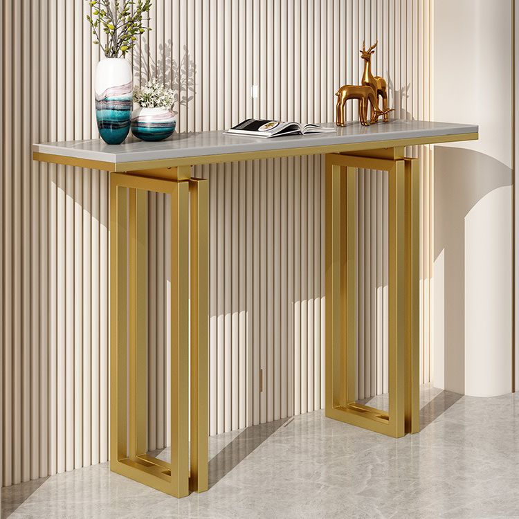 Tavolo accento console rettangolare glam tavolo da divano console di finitura antica in pietra