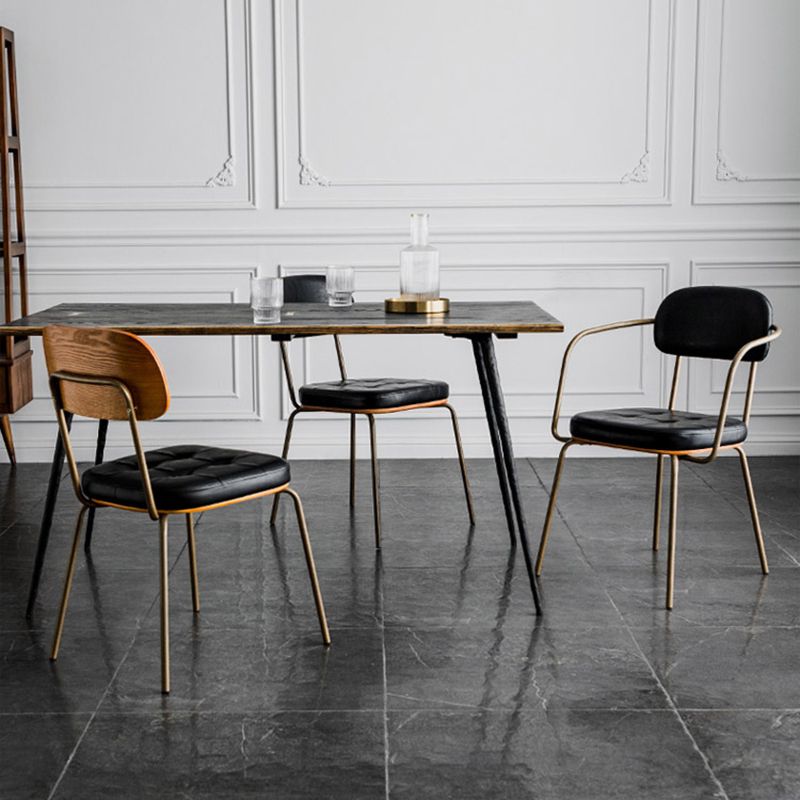 Industrial Style Upholstered Armless Dining Chairs Open Back Dining Side Chairs Clearhalo ' kitchen&dining_furn' 'Dining Chairs' 'Dining Tables & Seating' 'dining_chair' 'furn' 'furn_dining_chair' 'Furniture' 'furniture_dining_chair' 'Kitchen & Dining Furniture' 'kitchen' 1200x1200_1cfb38a3-8c27-407d-99ba-b9cf7d13b3ca