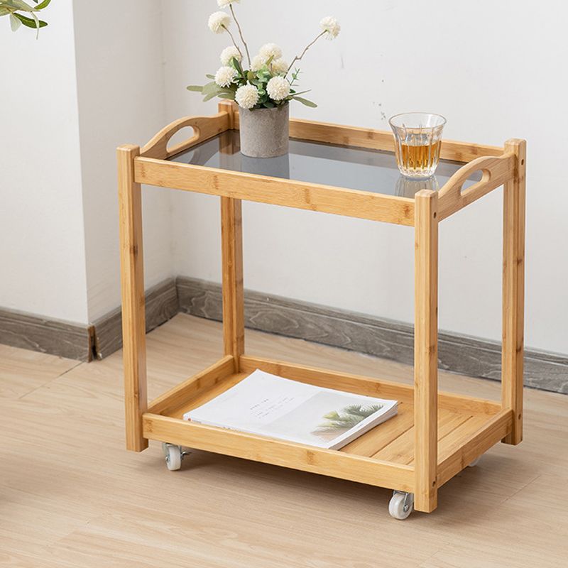 Modernistic Solid Wood with Shelf Rectangular Double Tier Side Table Clearhalo 'Coffee & Accent Tables' 'End & Side Tables' 'end_side_tables' 'furn' 'furn_end_side_tables' 'Furniture' 'Living Room Furniture' 1200x1200_1cfc6199-0fd3-4ba9-94ec-7161d63a6d4c