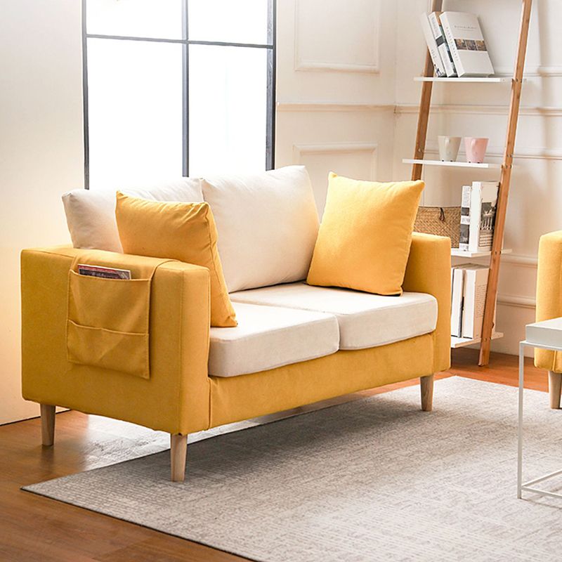 Scandinave 24,4 "de large oreillers de dos carré arme carrée convertible canapé