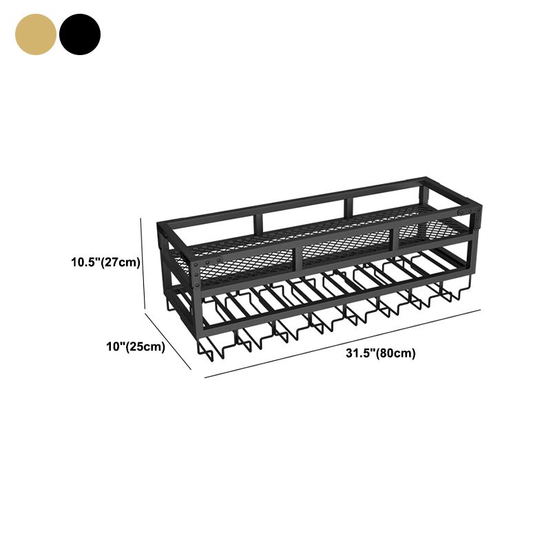 Metal Modern Wine Holder Rack Wall Mounted Wine Bottle & Glass Rack with Stemware Holder Clearhalo 'furn' 'furn_wine_racks' 'Furniture' 'Kitchen & Dining Furniture' 'Wine Racks' 'wine_racks' 1200x1200_1cfd7162-6716-49ce-8c24-898744a52e8a