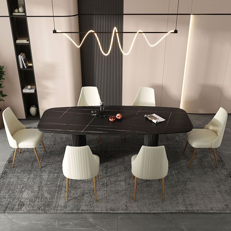 Metal Modern Rectangle Dining Table Sintered Stone Table for Kitchen and Dining Room Clearhalo ' dining_table' 'Dining Tables & Seating' 'Dining Tables' 'furn' 'furn_dining_table' 'Furniture' 'furniture_dining_table' 'Kitchen & Dining Furniture' 'kitchen&dining_furn' 'kitchen' 'kitchen_dining_table' 1200x1200_1cfd9a02-f80a-4886-a586-381523c6b87f