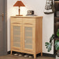 40.15" Tall 2/3 - Door Accent Cabinet Rubberwood Cabinet in Brown/Natural Clearhalo 'Cabinets & Chests' 'cabinets_chests' 'furn' 'furn_cabinets_chests' 'Furniture' 'Living Room Furniture' 1200x1200_1cfdaa95-88c8-4fd4-b25c-ed7841995821