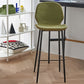 Contemporary Milk Tea Shop Low Back Stool Matte Finish Leather Barstool