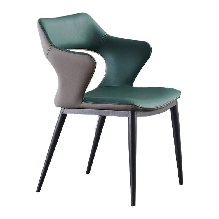Leather Dining Armchairs Upholstered Open Back Arm Chairs with Metal Legs Clearhalo ' kitchen&dining_furn' 'Dining Chairs' 'Dining Tables & Seating' 'dining_chair' 'furn' 'furn_dining_chair' 'Furniture' 'furniture_dining_chair' 'Kitchen & Dining Furniture' 'kitchen' 1200x1200_1cfe2793-48ec-4c2a-a5c1-217545bfe13e