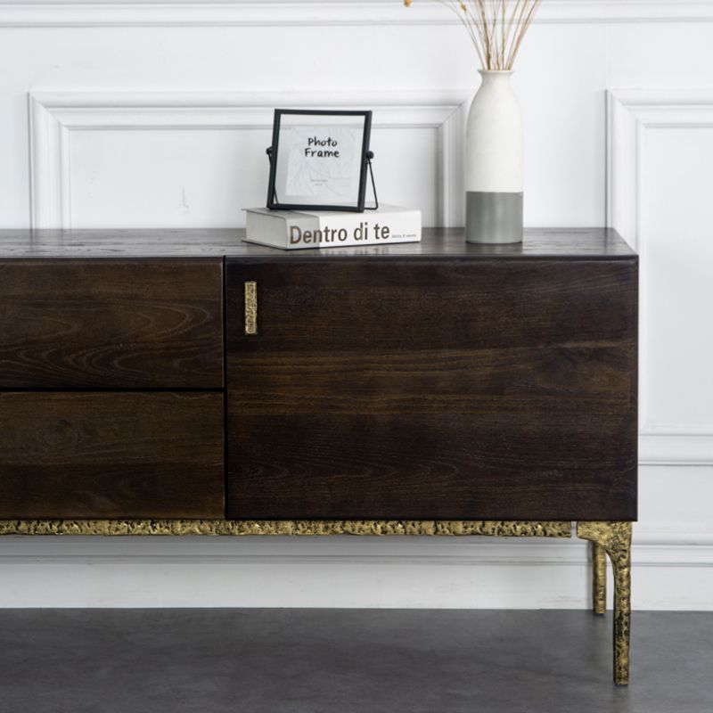 Glam Brown Media Console Wood TV Console with Metal Legs for Living Room Clearhalo 'furn' 'furn_tv_stands_entertainment_centers' 'Furniture' 'Living Room Furniture' 'TV Stands & Entertainment Centers' 'TV Stands & Media Storage Furniture' 'tv_stands_entertainment_centers' 1200x1200_1cfe5a3c-0908-4d8c-abc7-7607a1205a86