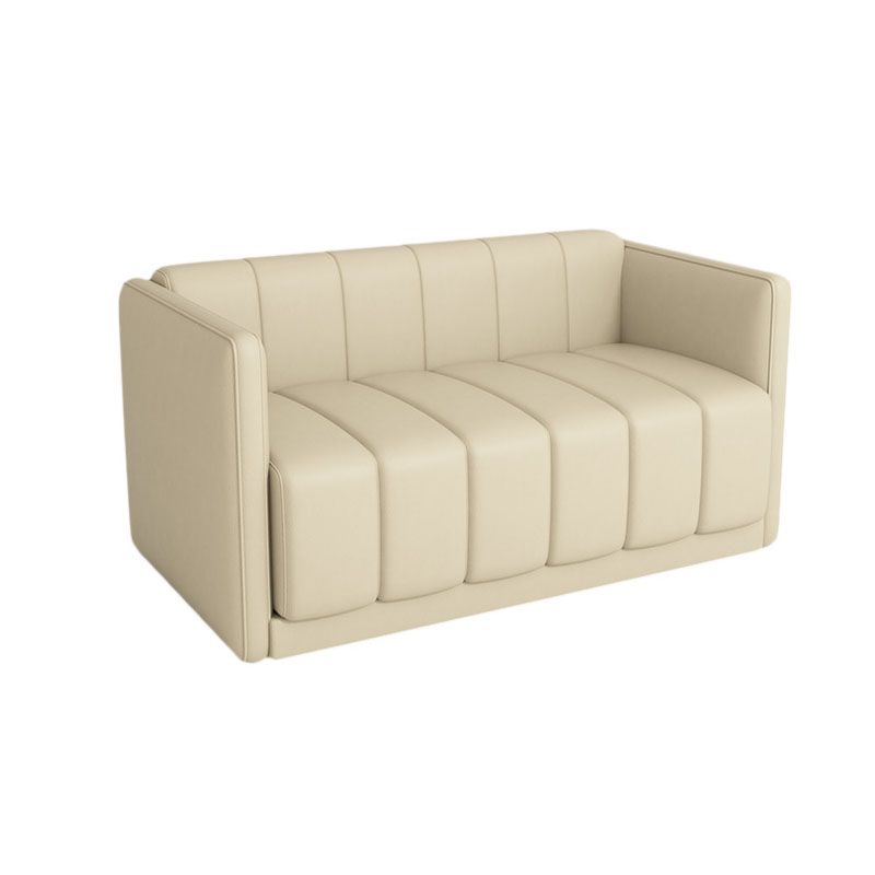 Canapé en faux cuir moderne pour 2 personnes cousues