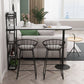 Contemporary Bar Dining Table Indoor Marble Top Bar Table Iron Base with Shelves Clearhalo 'Bar Furniture' 'Bar Tables' 'bar_tables' 'furn' 'furn_bar_tables' 'Furniture' 'furniture_bar_tables' 'Kitchen & Dining Furniture' 'kitchen&dining_furn' 'kitchen' 1200x1200_1d00328b-3e7f-4845-9b07-22cdd9441c7c