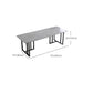 Modern Style Stone Office Desk Rectangular Shape Conference Table with 2-Legs in Black