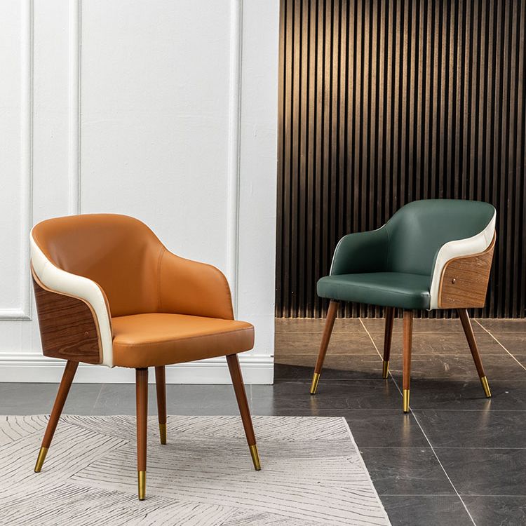 Contemporary Square Dining Side Chair Parsons Arm Chair for Kitchen with Wooden Legs Clearhalo ' kitchen&dining_furn' 'Dining Chairs' 'Dining Tables & Seating' 'dining_chair' 'Furniture' 'furniture_dining_chair' 'Kitchen & Dining Furniture' 'kitchen' 1200x1200_1d011b27-c6fc-47dc-9fdc-9c9419f02be0