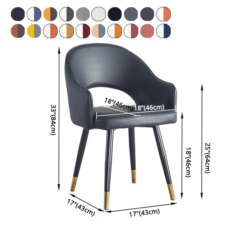 Scandinavian Home Arm Chair Upholstered Open Back Metal Dining Room Chair Clearhalo ' kitchen&dining_furn' 'Dining Chairs' 'Dining Tables & Seating' 'dining_chair' 'furn' 'furn_dining_chair' 'Furniture' 'furniture_dining_chair' 'Kitchen & Dining Furniture' 'kitchen' 1200x1200_1d018e9a-cf43-403e-b56f-ebfdd4b6d451