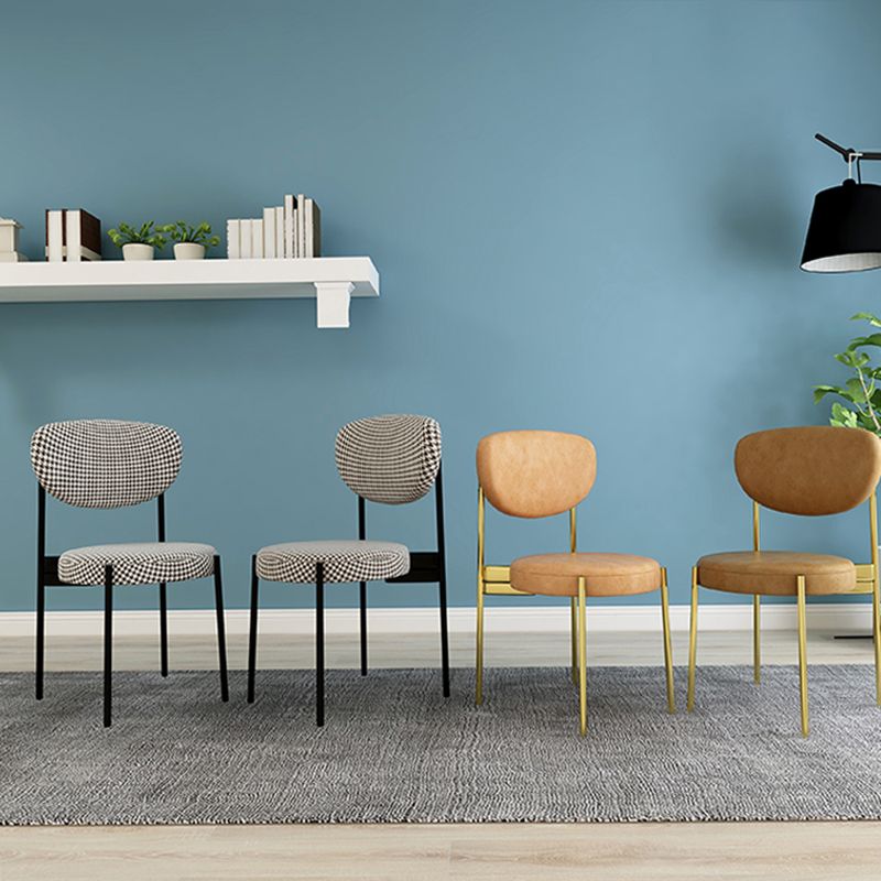 Glam Style Upholstered Side Chair Open Back Dining Side Chair Clearhalo 'Dining Chairs' 'Dining Tables & Seating' 'dining_chair' 'furn' 'furn_dining_chair' 'Furniture' 'furniture_dining_chair' 'Kitchen & Dining Furniture' 1200x1200_1d03a3df-8dd7-454b-92c5-8b221cdffb37