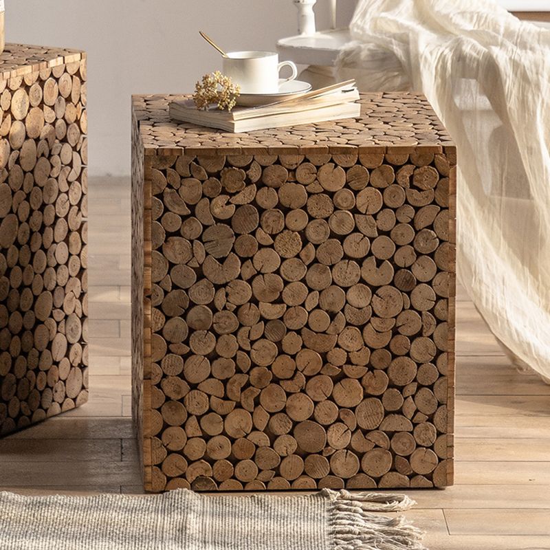 Rustic Solid Wood Side Table Square Distressed Brown Accent Side Table Clearhalo 'Coffee & Accent Tables' 'End & Side Tables' 'end_side_tables' 'furn' 'furn_end_side_tables' 'Furniture' 'Living Room Furniture' 1200x1200_1d051d03-5f56-4a9d-8319-126eb22b7712