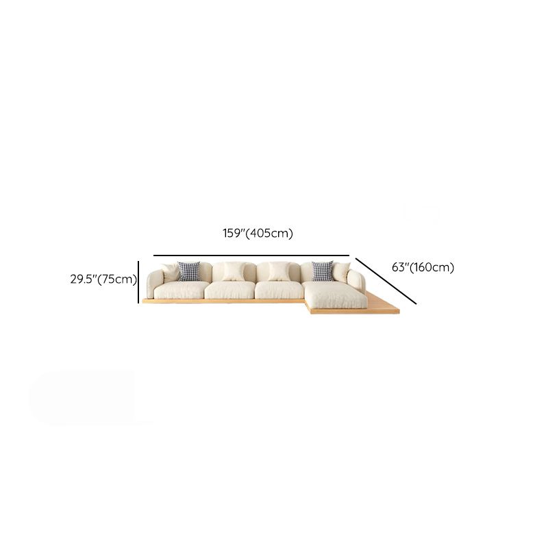 Divano sezionale di velluto contemporaneo con cuscini posteriori e braccia quadrate