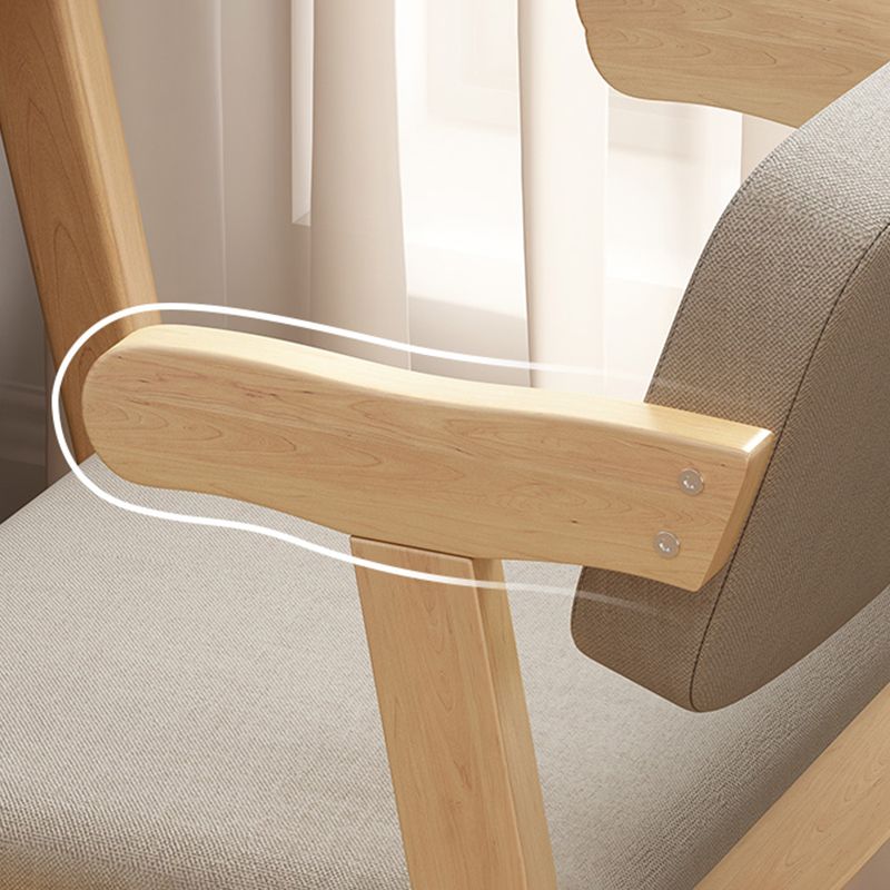 Scandinavian Beech Open Back Arm Chair Matte Finish Upholstered Dining Chair Clearhalo ' kitchen&dining_furn' 'Dining Chairs' 'Dining Tables & Seating' 'dining_chair' 'furn' 'furn_dining_chair' 'Furniture' 'furniture_dining_chair' 'Kitchen & Dining Furniture' 'kitchen' 1200x1200_1d061ca1-30aa-4bc0-b61f-ba3a16fffd61