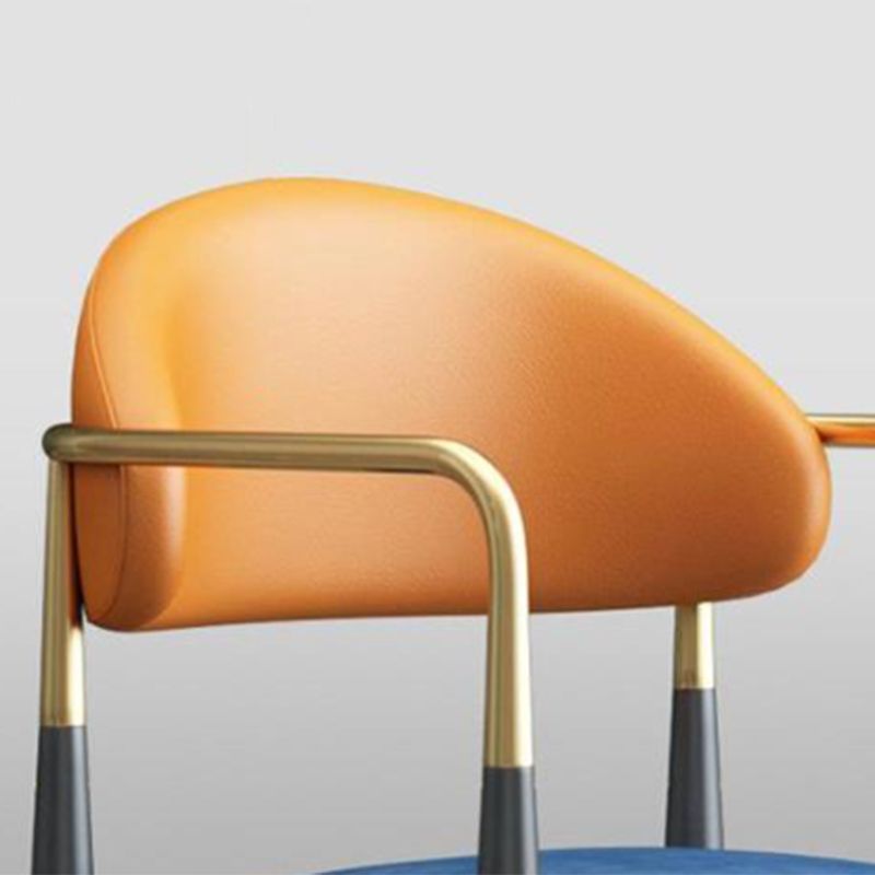 Contemporary Style Kitchen Metal Chair Open Back Dining Arm Side Chairs