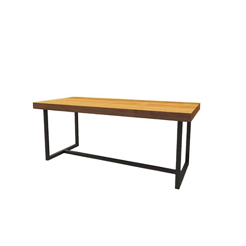 Industrial Brown Dining Table Indoor Rectangle Dinette Table with Metal Frame Clearhalo 'Dining Tables & Seating' 'Dining Tables' 'dining_table' 'furn' 'furn_dining_table' 'Furniture' 'Kitchen & Dining Furniture' 1200x1200_1d0a17a0-9d6c-4bb6-ba61-9a5d115935fa