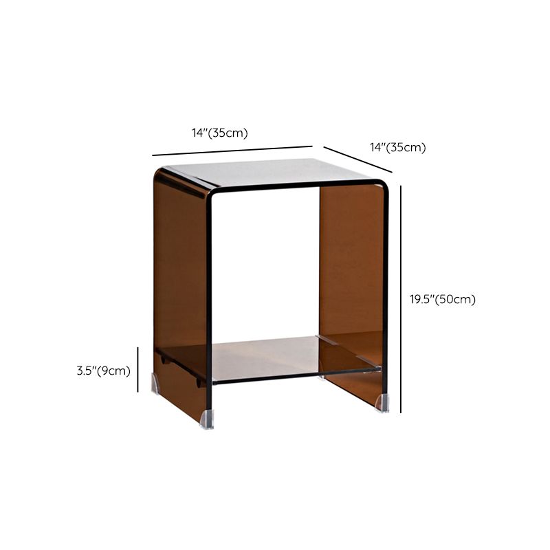 Mesa de esquina de vidrio moderna mesa de extremo redonda para sala de estar para sala de estar