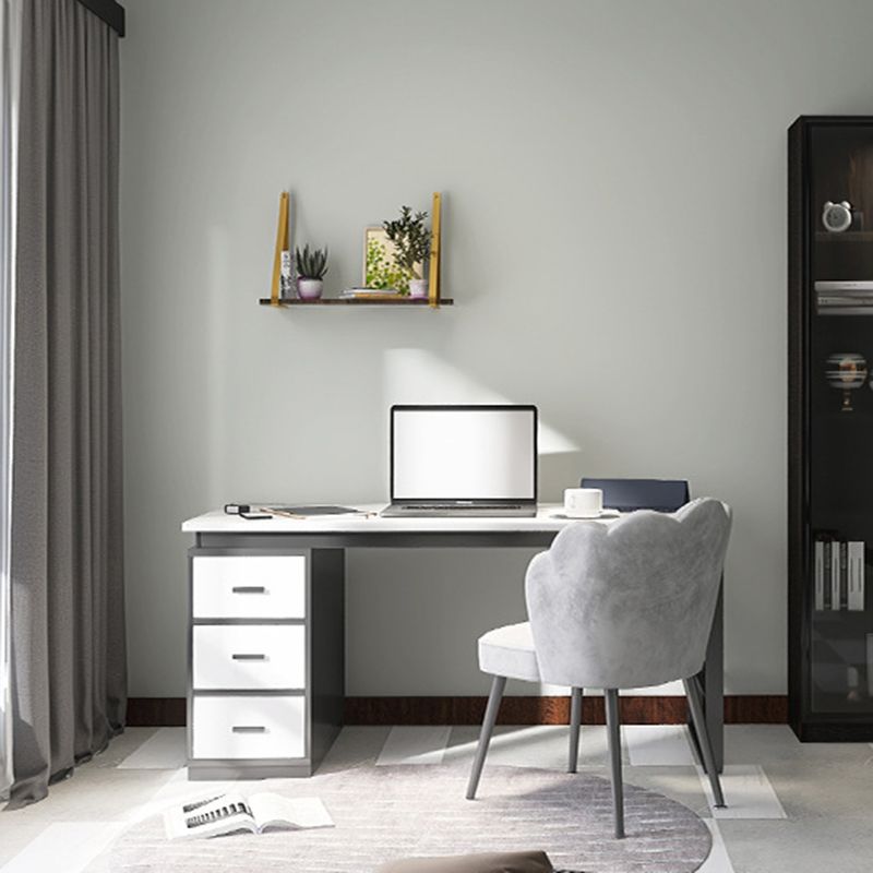 Contemporary 3 Drawers Office Desk Antique Finish Computer Desk Clearhalo 'furn' 'furn_office_desk' 'Furniture' 'Office Desks' 'Office Furniture' 'office_desk' 1200x1200_1d0c00c9-1a1d-423d-a08f-60d4df9d21ee