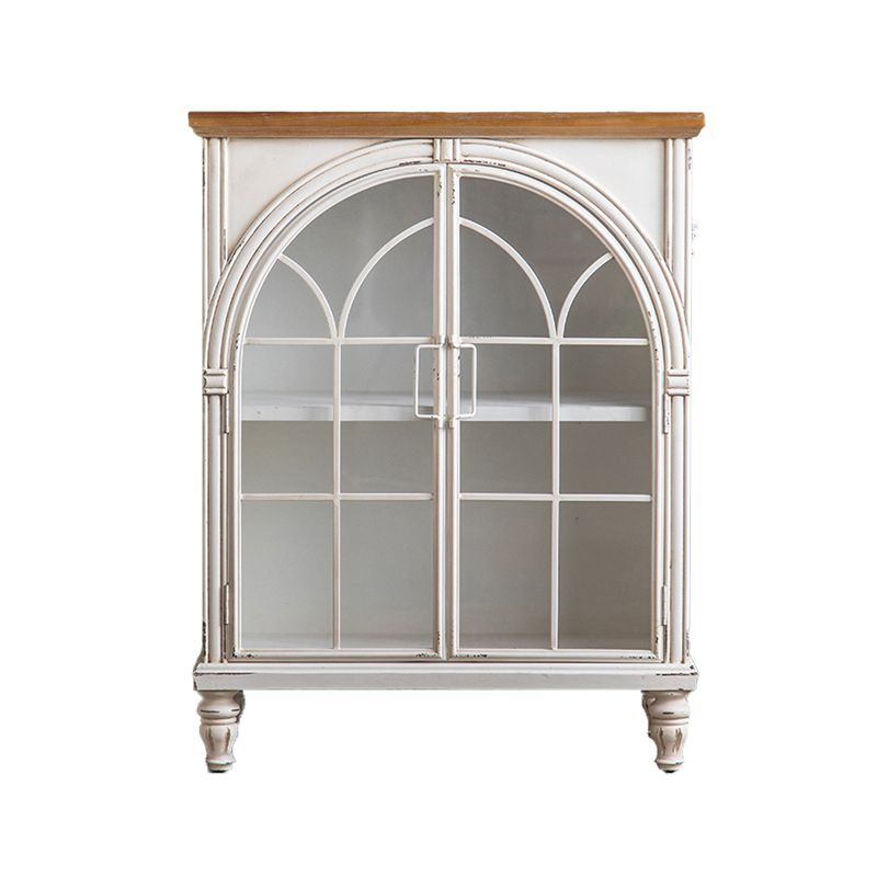 Glass Doors Display Stand Solid Wood Traditional Curio Cabinet