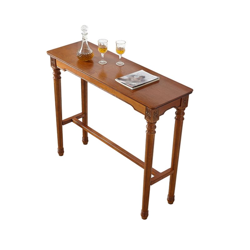 Modern Rectangle Bar Table Solid Wood Brown Colour Bar Dining Table with Footrest Clearhalo 'Bar Furniture' 'Bar Tables' 'bar_tables' 'furn' 'furn_bar_tables' 'Furniture' 'Kitchen & Dining Furniture' 1200x1200_1d0c3ab8-9471-4a53-9a8a-7e8c2a4b631a
