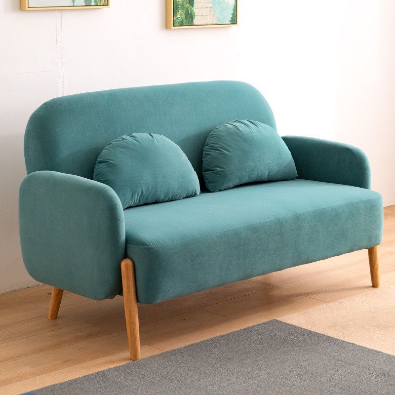 Scandinavian Loveseat with 2 Pillows and Square Arm for Apartment Clearhalo 'furn' 'furn_sofas' 'Furniture' 'furniture_sofas' 'Living Room Furniture' 'Sofa' 'sofas' 1200x1200_1d0f1404-f615-4d14-b141-d5a8cc313b6c