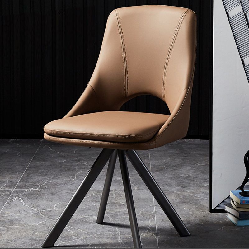 Contemporary Design Open Back Dining Side Chairs Leather Dining Chairs Clearhalo ' kitchen&dining_furn' 'Dining Chairs' 'Dining Tables & Seating' 'dining_chair' 'furn' 'furn_dining_chair' 'Furniture' 'furniture_dining_chair' 'Kitchen & Dining Furniture' 'kitchen' 1200x1200_1d0f5604-1381-459f-b220-b202fdad3767