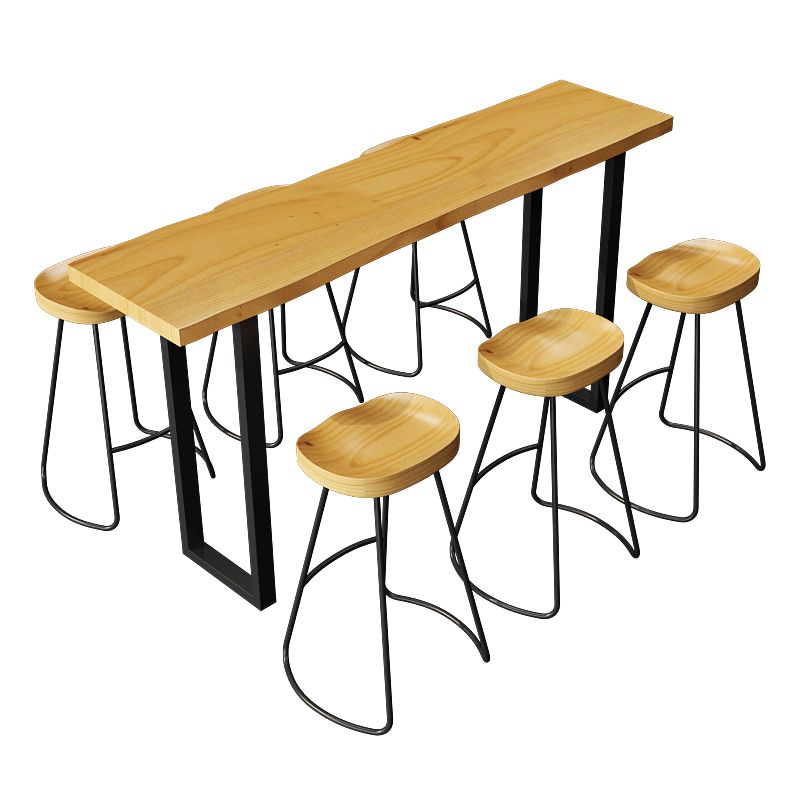 Rectangle Sled Base Solid Wood Bar Table for Kitchen Dining Room Clearhalo 'Bar Furniture' 'Bar Tables' 'bar_tables' 'furn' 'furn_bar_tables' 'Furniture' 'Kitchen & Dining Furniture' 1200x1200_1d0f8ff0-eafd-41d6-b0e9-69dec1f002d3